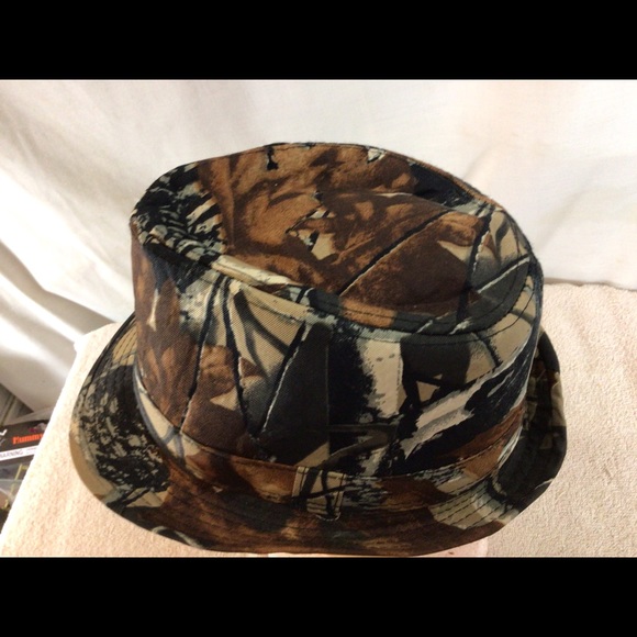 Mens 58 Black and Brown Camouflage Fedora Hat 22” circumference - Picture 8 of 8